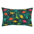 thumbnail image 1 of Fotbe Colorful Dinosaurs Funda de Almohada Decorativa Estilo Occidental, Lujo en Algodón, Fundas para Almohadas King, Cojín Estampado para Decoración del Hogar-14"x20", 1 of 6