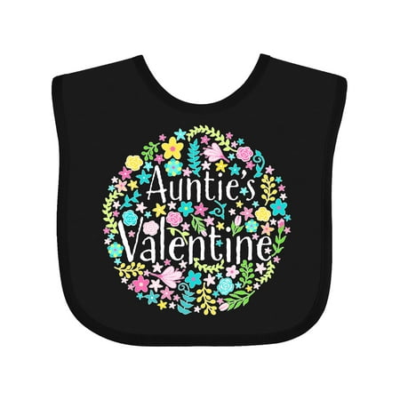 

Inktastic Auntie s Valentine with Flower Circle Gift Baby Boy or Baby Girl Bib