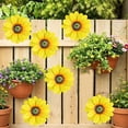 thumbnail image 4 of Outdoor Wall Decor Wall Art Metal Flowers for Outside Garden Decor for Outside 2 Pack Iron Daisys Hanging Ornament Courtyard Balcony Fence Patio Housewarming Birthday Gift Creative Ornament, 4 of 6
