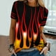 thumbnail image 5 of Blusa de manga corta con cuello redondo y estampado de llamas para mujer Pompotops  hkajfhjk460417, 5 of 9