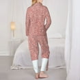 thumbnail image 5 of Junzan Rose Gold Pink Glitter Print Womens Pajama Sets,Long Sleeve Button Down For Women Pjs 2 Piece, 5 of 9