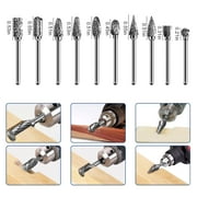 TSV 10pcs Carbide Burrs Fit for Dremel, 1/8 Shank Double Cut Tungsten Carbide Rotary Bits for Carving Engraving Polishing