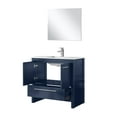 thumbnail image 3 of Lafarre 36 in W Navy Blue Vanity, Cultured Marble Top, Gun Metal Faucet Set & 28" Mirror, 3 of 6
