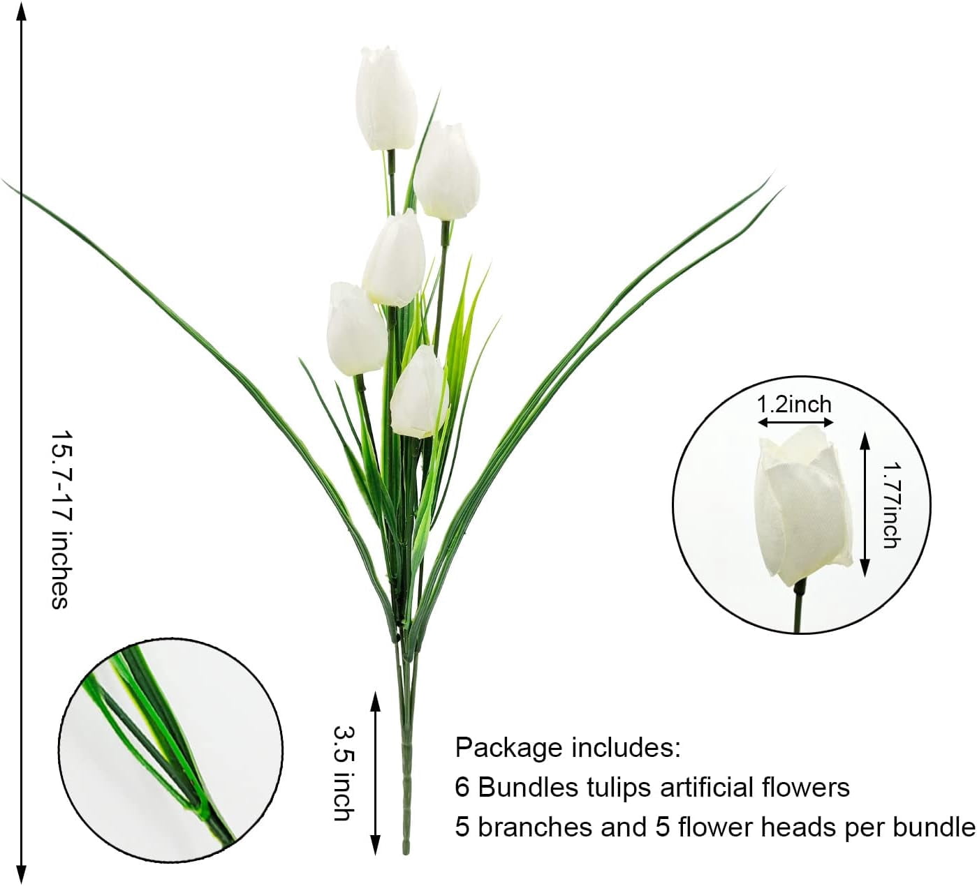 Morttic 8 Pcs Tulips Artificial Flowers for Outdoors, Fake Plants Faux Plastic Silk Floral Arrangement for Home Indoor Outside Table Vase Garden Spring Decor