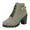Green, variant on Womens Platform Ankle Boots Waterproof Leather Buckle Strap Lace up Mid Block Heel Casual Round Toe Dressy Short Fall Winter Booties