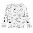 thumbnail image 3 of Tungbrin Girls DIY Hand Painted Colorable Shirts Funny Long Sleeve Crewneck Tops Kids Spring Fashion Coloring Pullover Shirts, 3 of 8