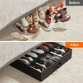 thumbnail image 7 of Lifewit Under Bed Shoe Storage Organizer, Set of 2, Fits 24 Pairs, Closet Organizers and Storage, Durable Shoe Bag w/ Cardboard, Dual Zippers, Black, 7 of 7