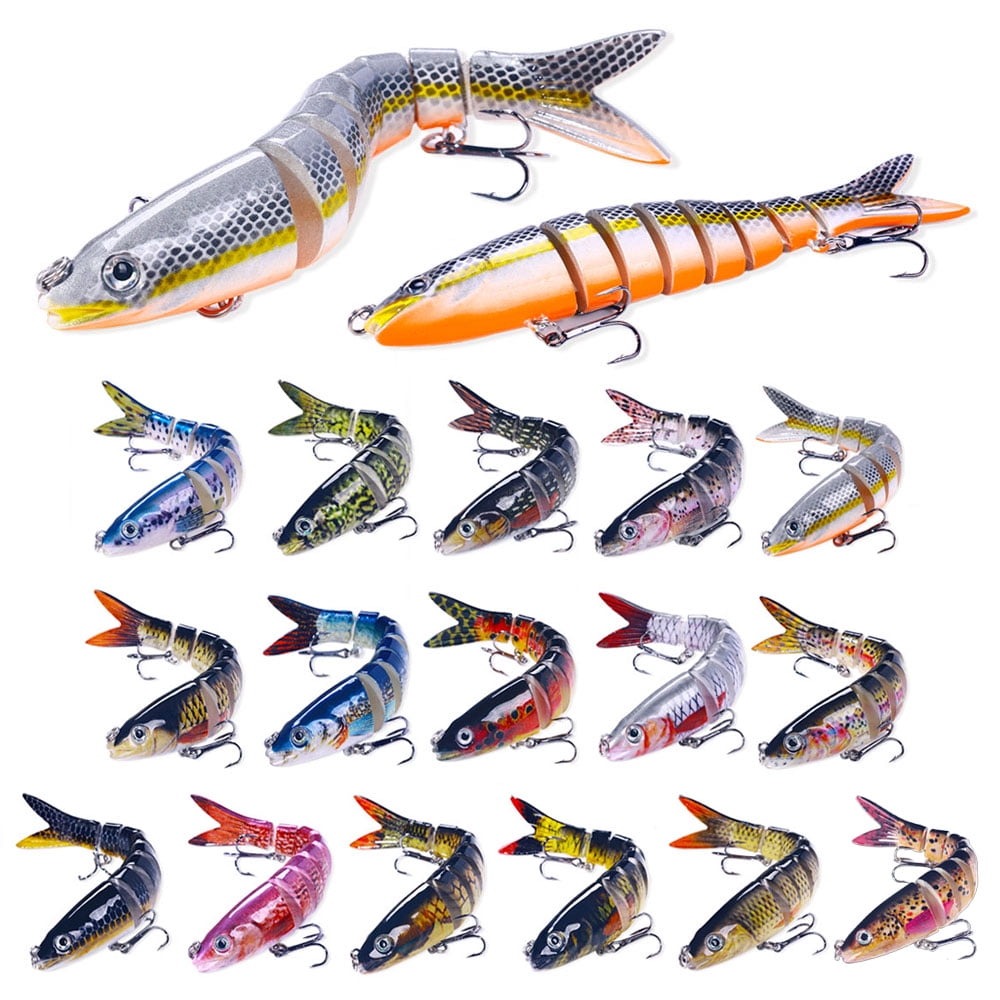 HENGJIA Fishing Lures 16PCS Multi Jointed Fish Fishing Kits Slow Sinking Lifelike Swimbait Freshwater and Saltwater for Trout Bass Lures