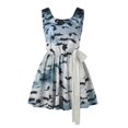 thumbnail image 4 of Halloween pour Femmes Robe Tunique Évasée Imprimée Sans Manches pour Invité de Mariage Fête, 4 of 5