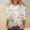V Multicolor, variant on 3/4 Sleeve Tops for Women Dressy Women's Fashion Non Positioning Printed T-Shirt 3/4 Sleeves Blouse V-Neck Casual Loose Top Pink XXL