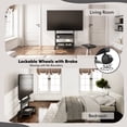 thumbnail image 6 of FITUEYES Rolling TV Stand with Wheels for 40-85 inch Large LCD/LED TVs, Height Adjustable Mobile TV Stand TV cart with Wooden Large Storage,Black, 6 of 8