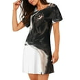 thumbnail image 2 of Disketp Black And White Boston Terrier para Camisón Corto de Manga Corta para Mujeres, Camisón Cómodo con Escote Redondo, Bonito y Confortable, 2 of 6