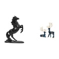 thumbnail image 1 of Elegantes figuras esculpidas de caballos y ciervos para dormitorio y sala de estar. Figuras únicas de caballos y renos para la decoración del hogar., 1 of 8