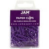 JAM Paper Standard Paper Clips, Purple, 100/Pack, Small 1 in