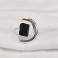 thumbnail image 2 of Natural Black Tourmaline Ring, Rough Tourmaline Crescent Moon Adjustable Ring, October, 925 Sterling Silver, Womens Ring, Christmas, Thanksgiving, Handmade, Statement Jewelry, Raw Gemstone Jewelry, 2 of 5