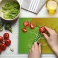 thumbnail image 3 of Modern Cutting Board, Floral Flower Swirls Leaves on the Branches Design Modern Print, Decorative Tempered Glass Cutting and Serving Board, Large Size, Pale Green Marigold, by Ambesonne, 3 of 5