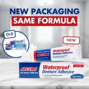 Secure Denture Adhesive Cream, 12-Hour Max Hold, Waterproof Seal - Zinc Free - For Uppers, Lowers & Partials - FSA HSA Approved - Food Grade Ingredients - 1.4 oz (1 Pack)