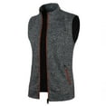 thumbnail image 4 of hopeusnice Men's Fleece Vest Lightweight Outdoor Sports Full Zip Stand Collar Sleeveless Knitted Waistcoat with Pockets Dark Gray L, 4 of 5