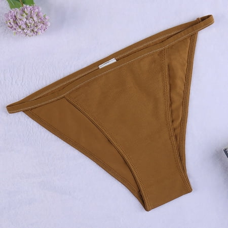 Pavied Cotton Underwear Seamless Underwear Cotton Underwear For Women Plus Size String Bikini Panties Low Waist Underwear High Cut Stretch Ladies Briefs Womens Underwear Bikini Underwear Coffee S