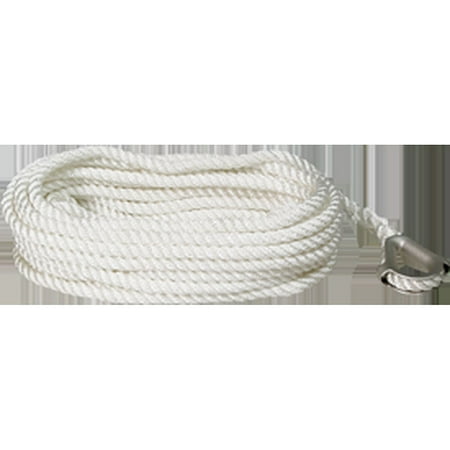 Nylon Liner - SeaSense Three-Strand Twisted Nylon Anchor Line with Thimble End, 3/8