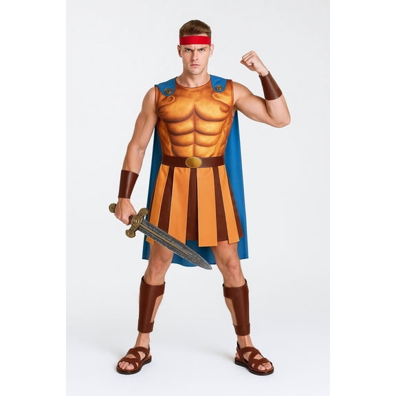 Morph Roman Soldier Costume Men, Gladiator Costume Men, Roman Hero for Adults, Halloween Costumes for Men