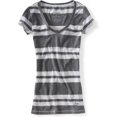 thumbnail image 1 of Aeropostale Semi Seehrough Stripe Camiseta gráfica para mujer, gris, XS Aeropostale Camiseta gráfica, 1 of 1