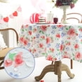 thumbnail image 2 of Spillproof Red Floral Spring/Summer Fabric Tablecloth, Rose Table Cloth for Round Tables, Picnic/Patio Flower Table Covers for Mother''s Day,Parties,Wedding Use (60 Inch Round), 2 of 6