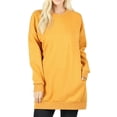 thumbnail image 1 of Made by Olivia Women's Casual Oversized Crew Neck Sweatshirts Loose Fit Pullover Tunic Ash Mustard LX, 1 of 3