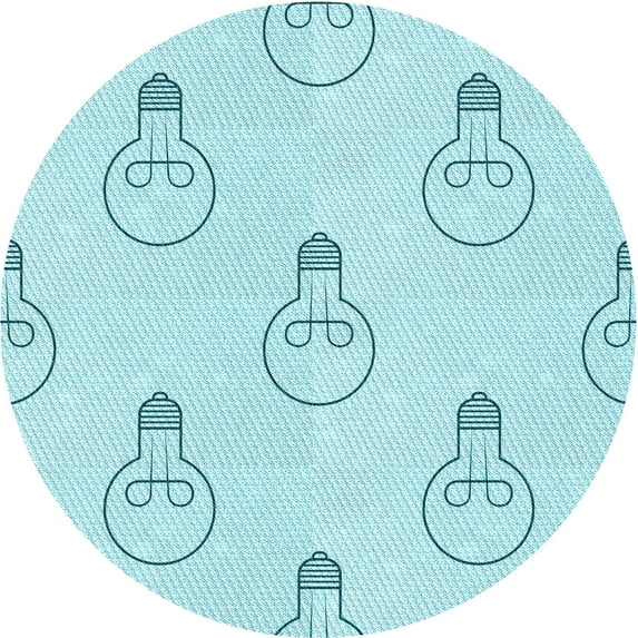 Ahgly Company Indoor Round Patterned Blue Diamond Blue Area Rugs, 5' Round