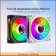thumbnail image 2 of Ventilador de Chasis de Computadora ARGB Ventilador de Enfriamiento 12CM 5V 4Pin PWM Ventilador de Enfriamiento Silencioso 800-1600RPM para Computadora PC Negro Positivo, 2 of 5