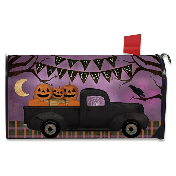 Briarwood Lane Halloween Truck Primitive Mailbox Cover