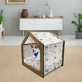 thumbnail image 3 of Forest Pet House, Enchanted Woodland Creatures Deer with Curved Antlers Foliage Dotted Rocks Pattern, Outdoor & Indoor Portable Dog Kennel with Pillow and Cover, 5 Sizes, Multicolor, by Ambesonne, 3 of 5