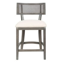 Furniture of America Averill Wood Padded Counter Height Chair in Gray Wash