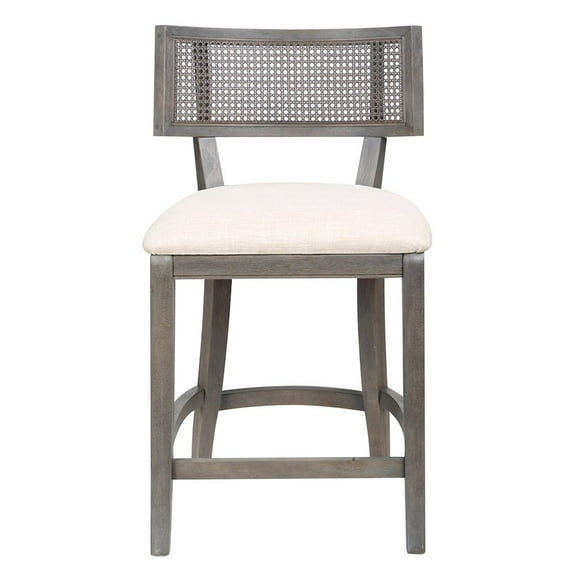 Furniture of America Averill Wood Padded Counter Height Chair in Gray Wash