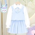 thumbnail image 4 of Cinnamoroll Girl Jk Uniform Set Sanrios Anime Spring Autumn Cotton Coat Shirt Pleated Skirt Korean Fashion Kawaii Kids Jackets, 4 of 5