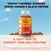 (3 pack) Vitamatic Turmeric Gummies with Ginger & Black Pepper Extract - 95% Curcuminoids - 60 Vegan Gummies