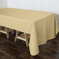 thumbnail image 5 of BalsaCircle 60" x 126" Polyester Rectangular Tablecloth Champagne, 5 of 8