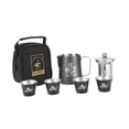 thumbnail image 3 of Juego de té de viaje de acero inoxidable, juego de tazas de té, equipo de decoración portátil, tetera, tazas de té para picnic, Negro con empuñadura, 3 of 9