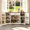White+Retro, variant on Coffee Bar Cabinet, 56" Sideboard Buffet Cabinet with Drawer, 4 Doors & Open Side Shelves, White Storage Cabinet for Kitchen, Dining Room, Living Room, Coffee Station
