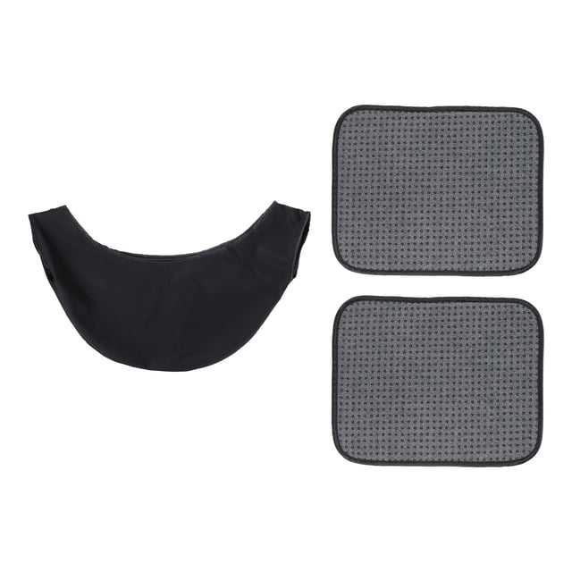 Uxcell Microfiber Bowling Ball Shammy Pad 10" x 8", Toalla de bola de boliche con bolsa de balancín, paquete de 2 en gris