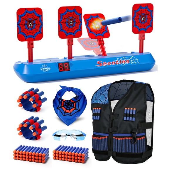 4 Electronic Digital Target, Nerf Targets for Kids to Shoot, Shooting Targets with Auto-Reset - Red