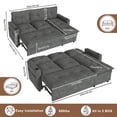 thumbnail image 2 of ANPOO 81" Convertible Sectional Pull Out Sleeper Sofa Bed with Storage Chaise & USB Charging, 5-Level Adjustable Backrest, Cloud-Soft Chenille Couch for Small Space Living Room, 2 of 9