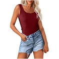 thumbnail image 1 of Chbgutlmr Débardeurs pour Femmes Col Rond Sans Manches Ajusté Couleur Unie pour Sortir Mode Été, 1 of 7