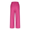 thumbnail image 6 of REALiKUN Cotton Linen Pants for Women - Wide Leg Cropped Lounge Trousers, Drawstring Elastic Waist Summer Beach Pant Outfits with Pockets, 6 of 6