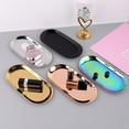 thumbnail image 7 of Bathroom Organizers and Storage, Jewelry Desk Organizer Tray, Oval Stainless Steel Small Serving Trays Towel Storage Dish Plate Tea Fruit Trays Jewel Plate Decorative Storage Tray, 7" x 3.2", Gold, 7 of 7