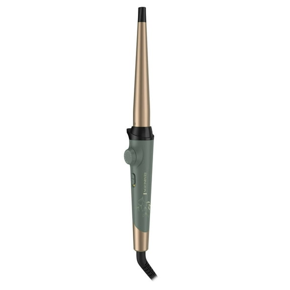 REMINGTON Botanicals Collection ½”-1” Tapered Curling Wand with Plant-Based Micro-Conditioners and Grip-Tech Technology, Green