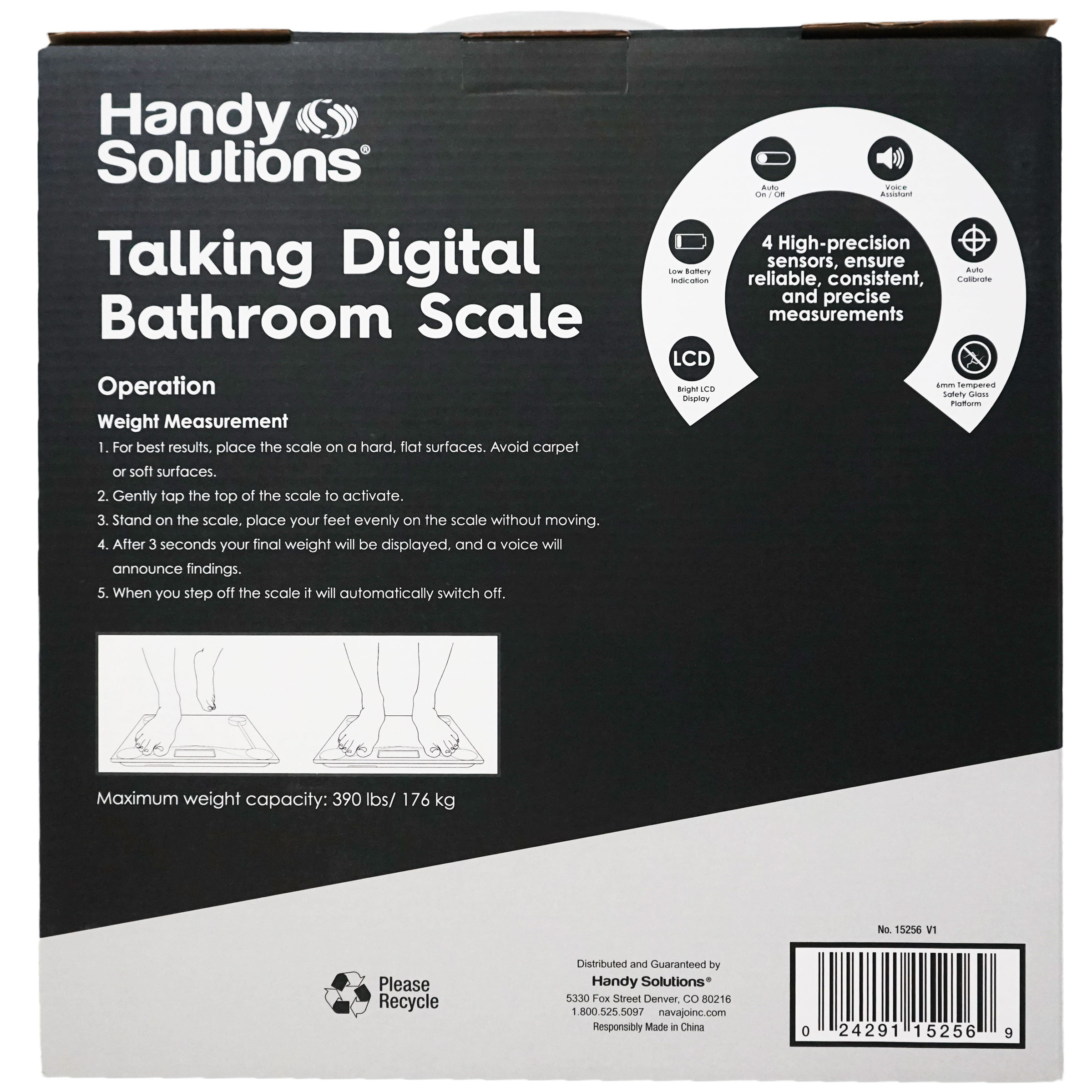 Handy Solutions Talking Digital Bathroom Scale with Voice Assistant 