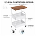 thumbnail image 3 of 3-Layer Metal Practical Roller Cart - Storage Cart With Drawers And Wooden Tabletop, Trolley Kitchen Storage With Lockable Wheels, Suitable For Offices, Classrooms, Homes, Bedrooms, 3 of 9