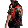 thumbnail image 3 of Vintage Bear Men's Button Down Casual Hawaiian Print Short Sleeve Summer Beach Shirt, 3 of 6