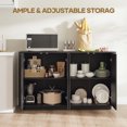 thumbnail image 2 of MARNUR Sideboard Buffet Cabinet, Storage Cabinet 55"W with Adjustable Shelves, Anti-Tip, Easy Clean Top, Stylish Wave Style, Black, 2 of 11